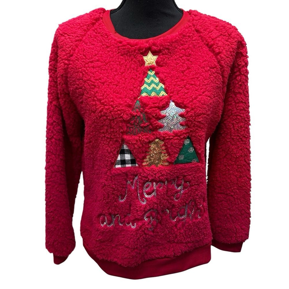 Alison Andrews Womens Size L Christmas Holiday‎ Fleece Chunky Pullover Sweater